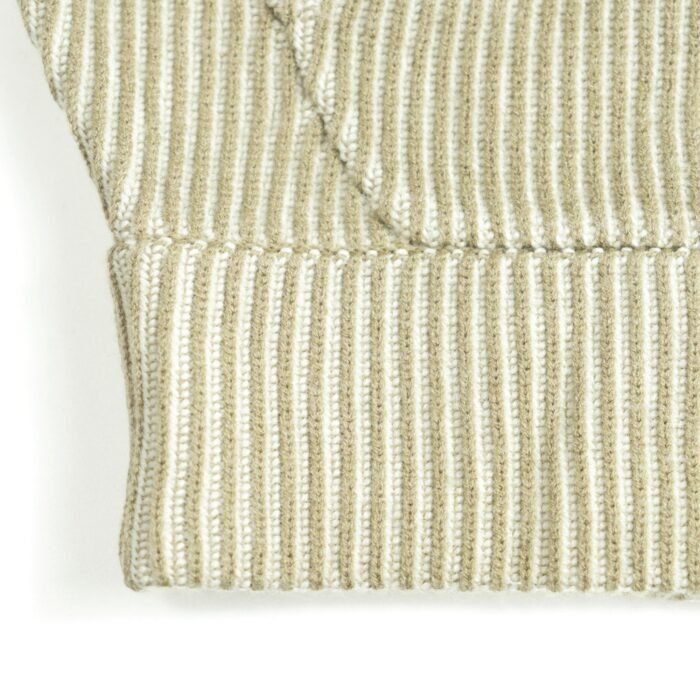 mens hooded sweaters full zip cardigan pocket 100 wool weave striped mens Sweaters OEM ODM