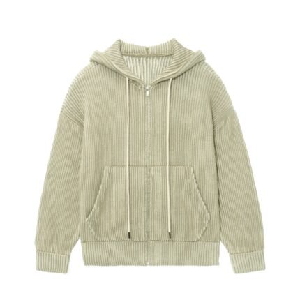 mens hooded sweaters full zip cardigan pocket 100 wool weave striped mens Sweaters OEM ODM