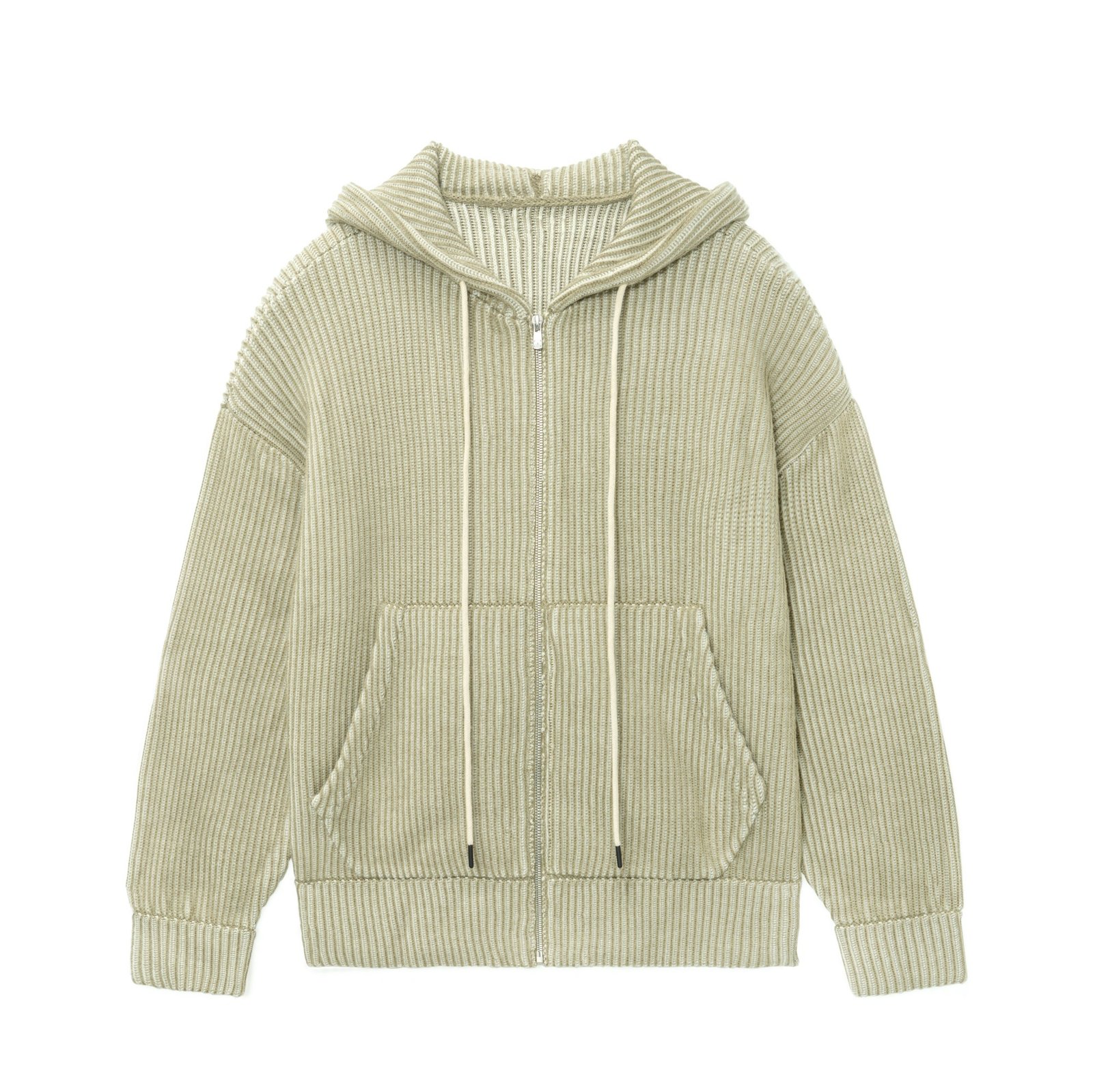 mens hooded sweaters full zip cardigan pocket 100 wool weave striped mens Sweaters OEM ODM