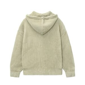 wool cardigan hooded full zip pocket weave striped