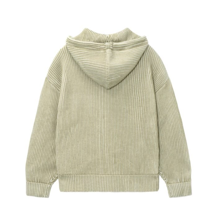 mens hooded sweaters full zip cardigan pocket 100 wool weave striped mens Sweaters OEM ODM