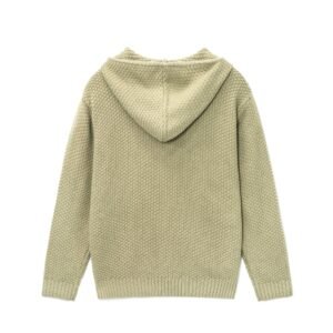 wool hoodie crochet striped full zip