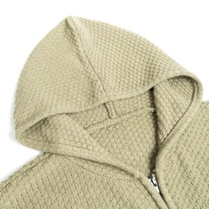 wool hoodie crochet striped full zip