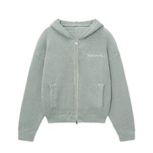 cotton hoodie full zip zipper pocket