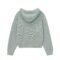 cotton full zip hoodie solid color jacquard ribbed with zipper pocket