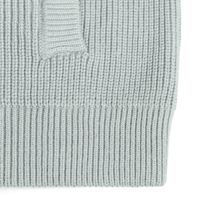 cotton full zip hoodie solid color jacquard ribbed with zipper pocket