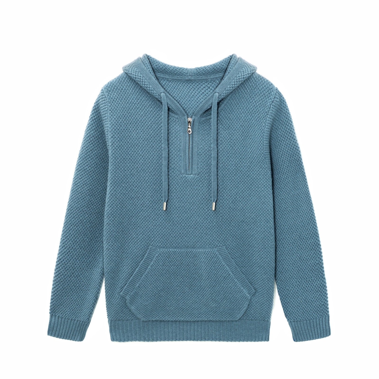 mens pullover sweaters waffle hooded 1/4 zip cashmere weave mens Sweaters customized