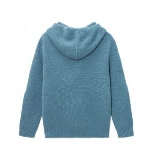 cashmere pullover hooded 1/4 zip waffle