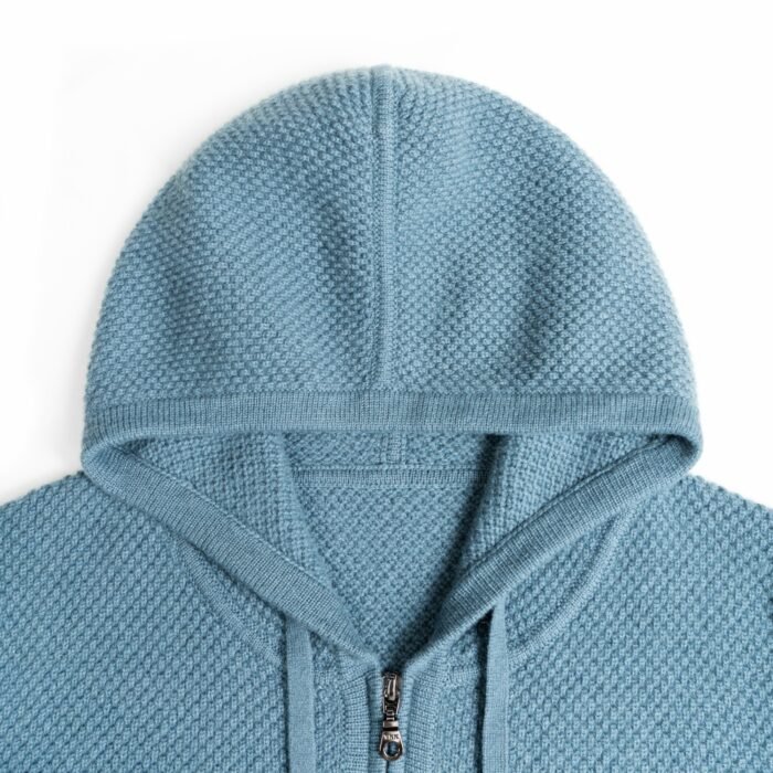 mens pullover sweaters waffle hooded 1/4 zip cashmere weave mens Sweaters customized