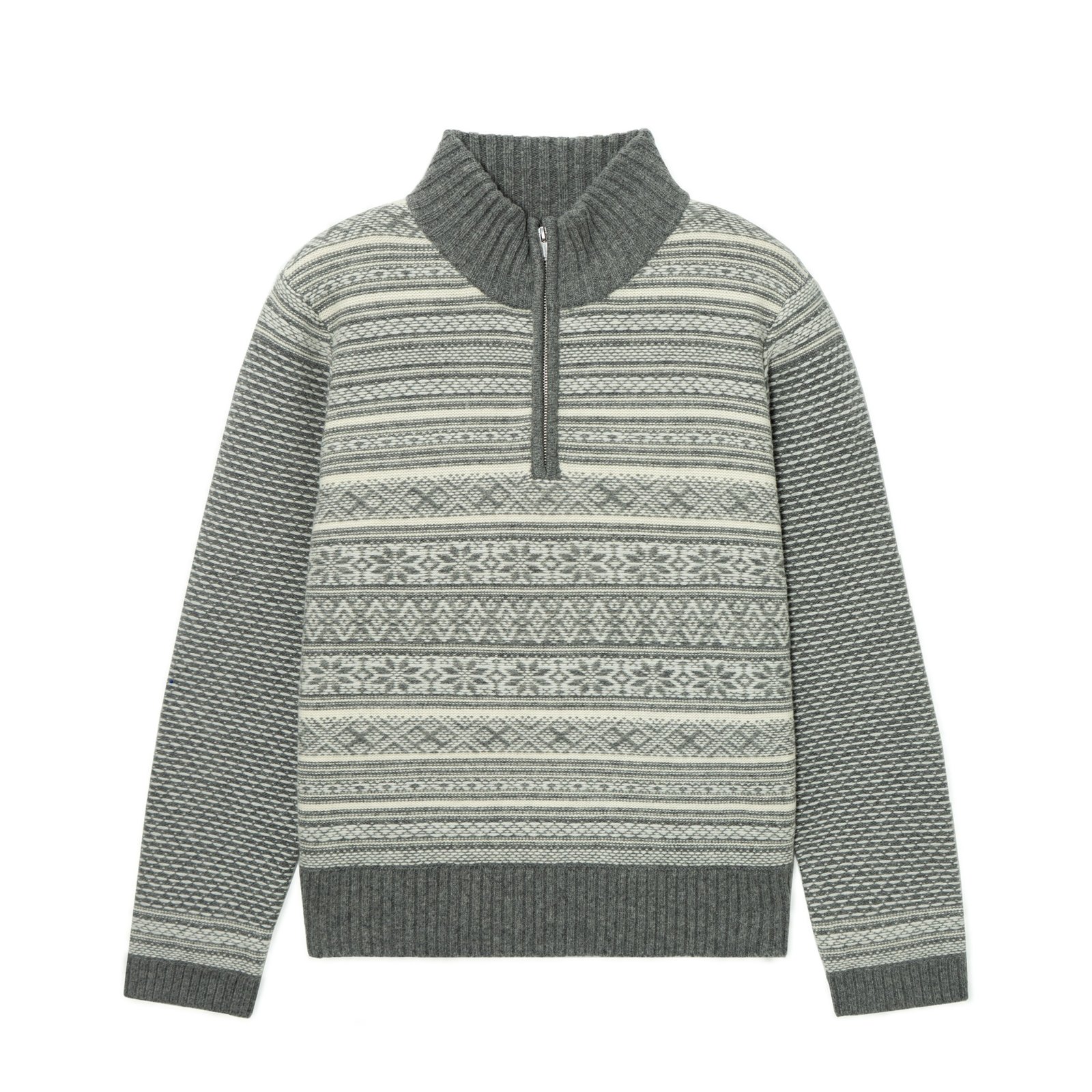 1/4 zip fair isle pullover graphic polo neck vintage wool sweater mens graphic sweaters Ainear-clothing