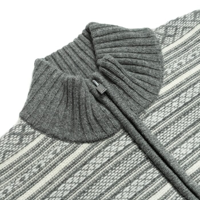 1/4 zip fair isle pullover graphic polo neck vintage wool sweater mens graphic sweaters Ainear-clothing