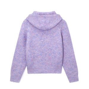 wool cardigan hooded breasted weave