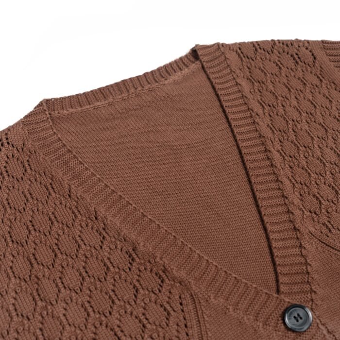 wool vest Hollow sweater waffle graphic button pocket mens Sweaters manufacturer Ainear-clothing