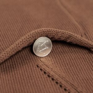 wool vest Hollow waffle graphic button pocket