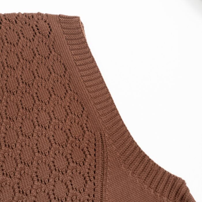 wool vest Hollow sweater waffle graphic button pocket mens Sweaters manufacturer Ainear-clothing