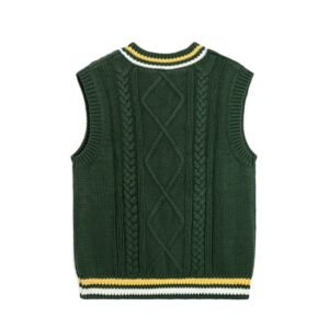 wool vest college cable weave