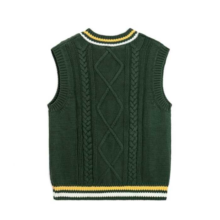 cotton college cable weave striped vest preppy varsity Fraternities vest sweater mens Sweaters custom