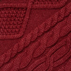 wool cardigan red college cable weave