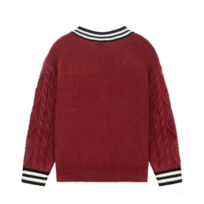 cable weave striped cardigan college varsity preppy Fraternities cardigan sweater mens Sweaters factory Ainear-clothing