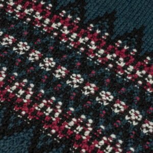 wool pullover 1/4 zip fair isle graphic