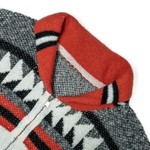 wool cardigan full zip aztec graphic
