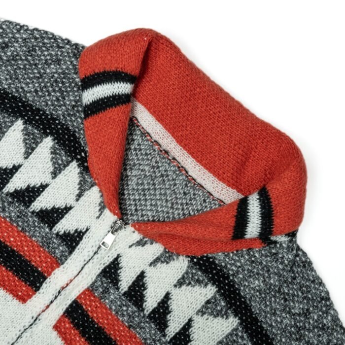 aztec graphic zip cardigan wool intarsia crochet hand made mens Sweaters exporter