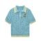 jacquard polo T-shirt short sleeve Hollow weave embroidery pattern breathable