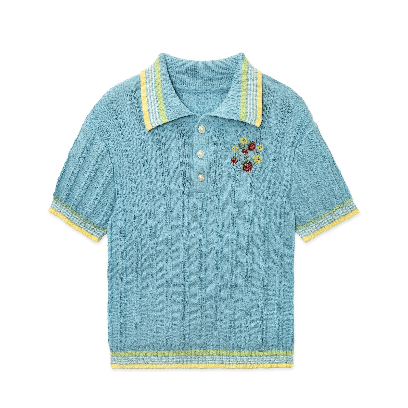 jacquard polo T-shirt short sleeve Hollow weave embroidery pattern breathable