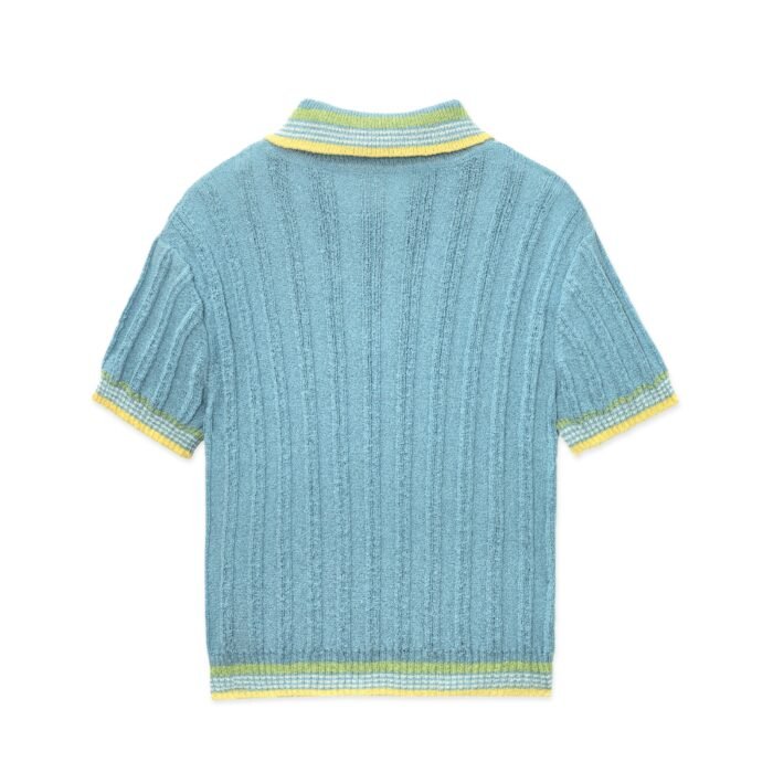 jacquard polo T-shirt short sleeve Hollow weave embroidery pattern breathable