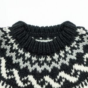 cotton pullover fair isle jacquard graphic weave