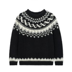 cotton pullover fair isle jacquard graphic weave