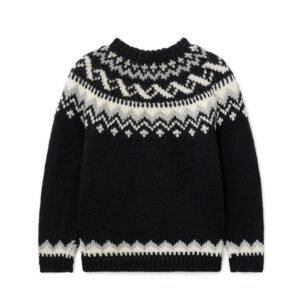 cotton pullover fair isle jacquard graphic weave