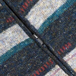 mohair cardigan full zip jacquard striped graphic