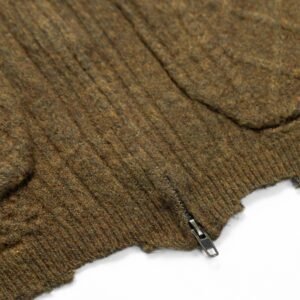 alpaca cardigan full zip jacquard waffle cable 4 pocket
