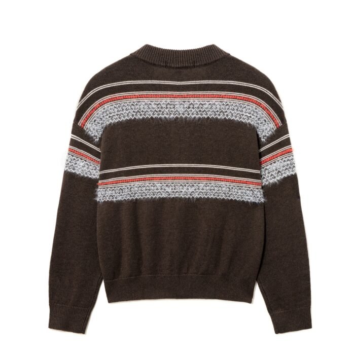 Wool Mens Vintage Breasted Cardigan – Embroidery Striped Customized Sweaters