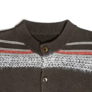 wool cardigan embroidery graphic striped