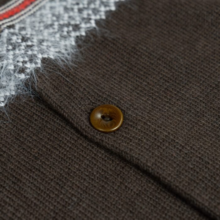 Wool Mens Vintage Breasted Cardigan – Embroidery Striped Customized Sweaters