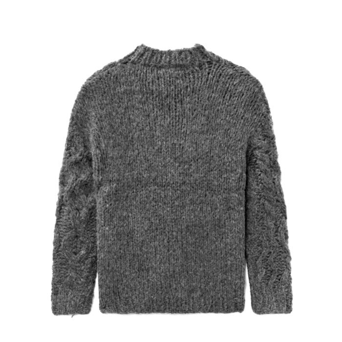 alpaca Mens Cable Pullover Sweaters – Handmade Crochet Striped Design