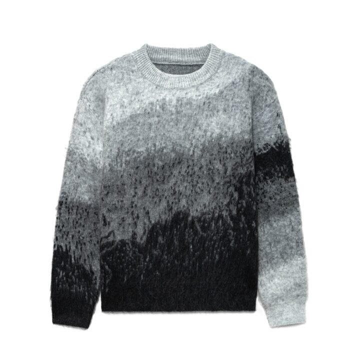 Mohair Mens Pullover Sweaters – Tie Dye Intarsia Graphic Distributor