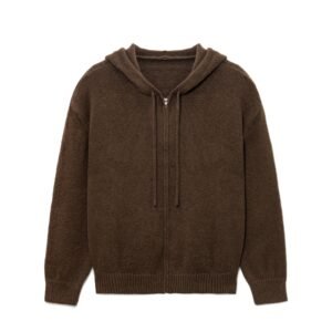 mohair hoodie full zip crochet intarsia graphic