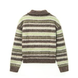mohair cardigan full zip cardigan jacquard striped graphic