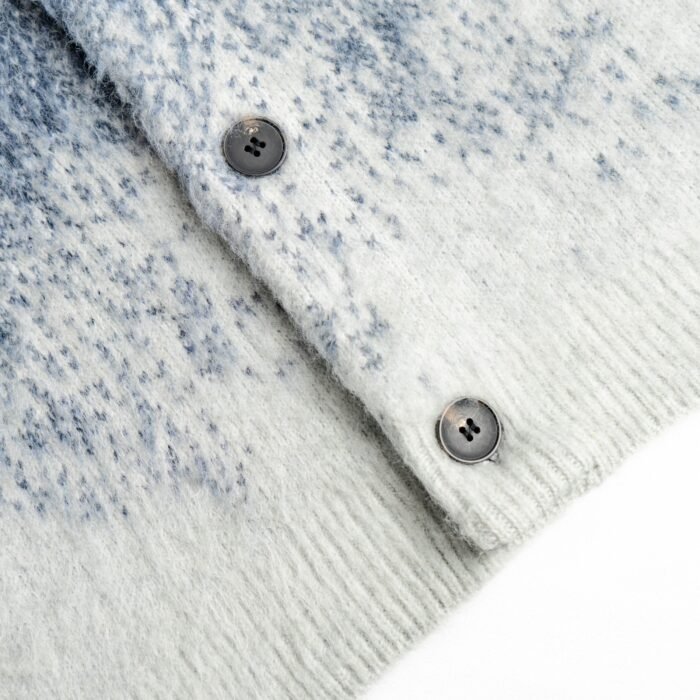 Mohair Mens Deep V Neck Cardigan Tie Dye Striped Graphic Sweaters