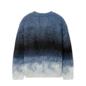 mohair cardigan v neck tie dye striped graphic