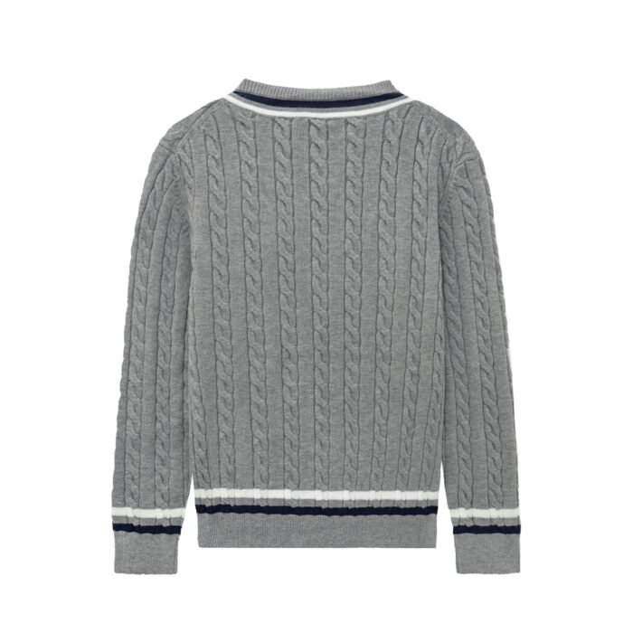 cotton Mens Pullover V Neck Tennis Sweaters – Cable Graphic OEM/ODM