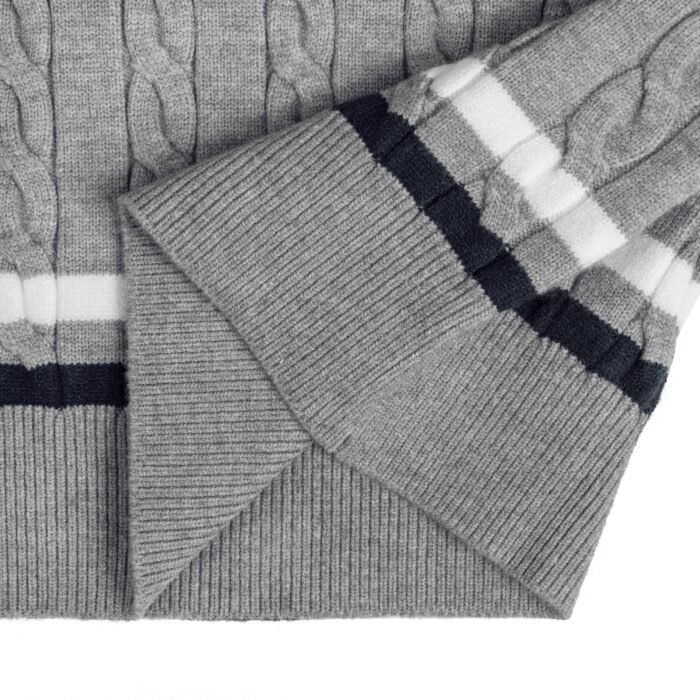 cotton Mens Pullover V Neck Tennis Sweaters – Cable Graphic OEM/ODM