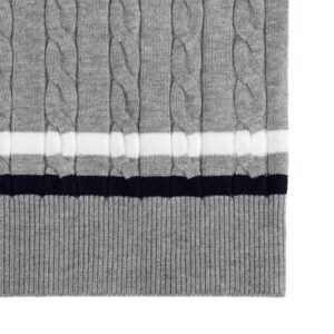 cotton pullover v ncek tennis cable graphic weave