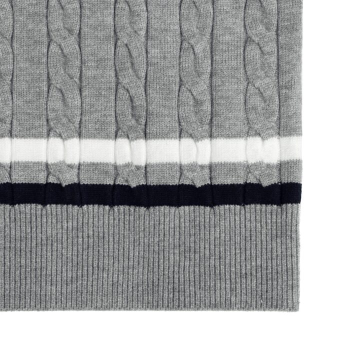 cotton Mens Pullover V Neck Tennis Sweaters – Cable Graphic OEM/ODM