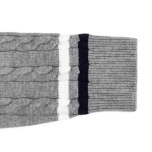 cotton pullover v ncek tennis cable graphic weave