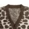 Mohair Mens Deep V Neck Leopard Graphic Cardigan Sweaters Bulk