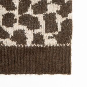 mohair cardigan deep v neck Leopard graphic